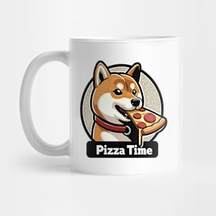 shiba inu eating slice a pizza Mug